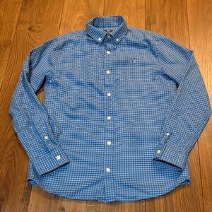 Vineyard Vines Blue Gingham Boys Flannel Shirt